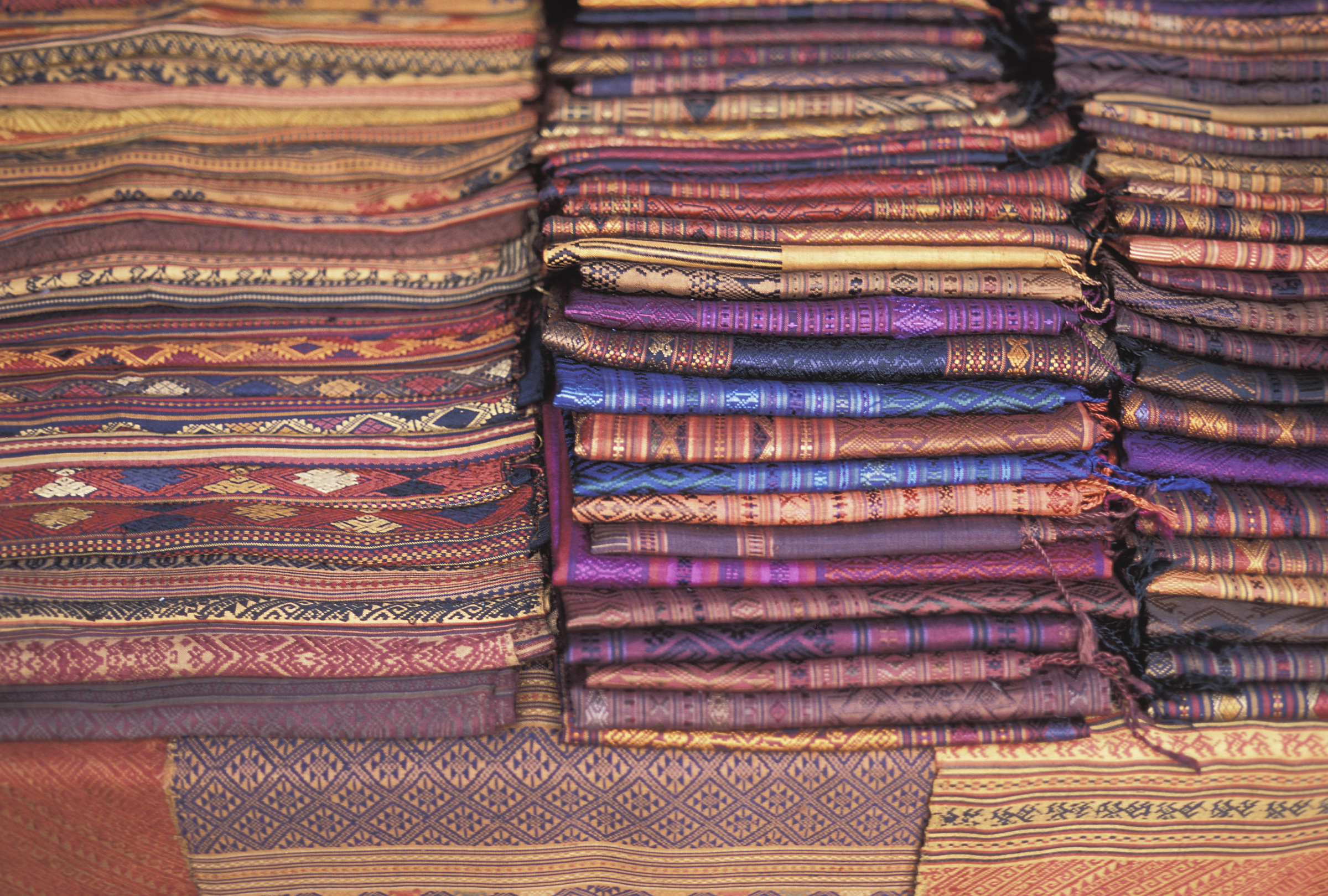 Laotiaanse geweven sarongs