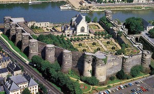 Luchtfoto van het Château d'Angers.