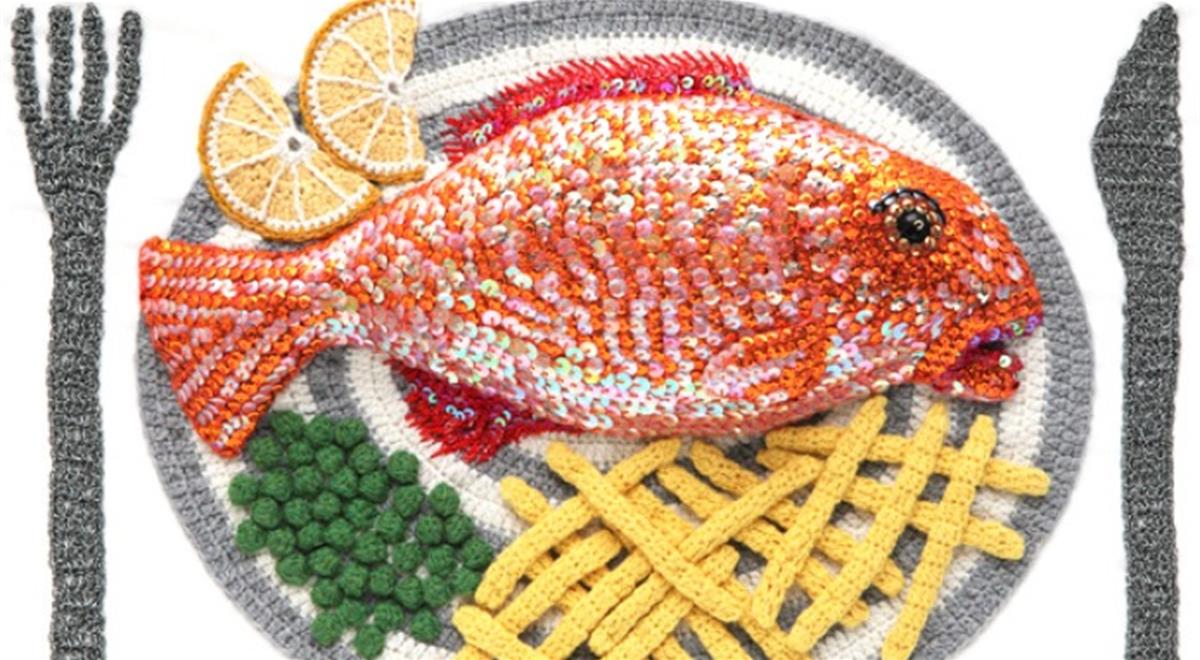 Gebreid en gehaakt eten, vis deze keer - Handwerkwereld