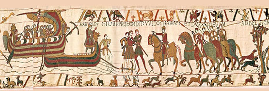 Het Normandische leger komt in Engeland aan land - restauratie Tapisserie de Bayeux - Handwerkwereld