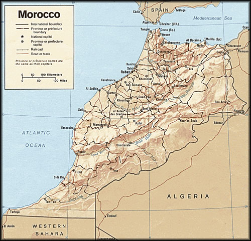 Ligging van de steden in Marokko - Handwerkwereld
